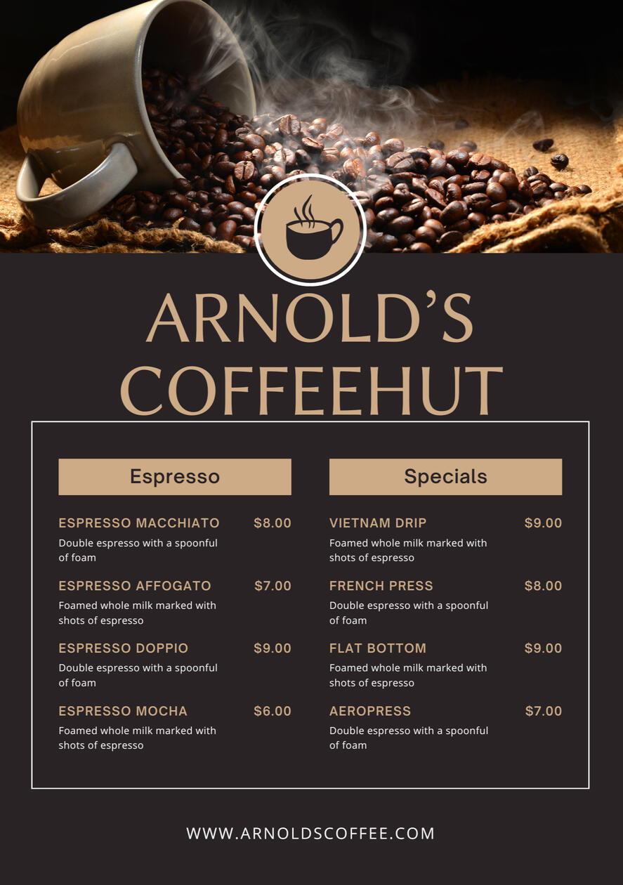 Coffee Menu Example
